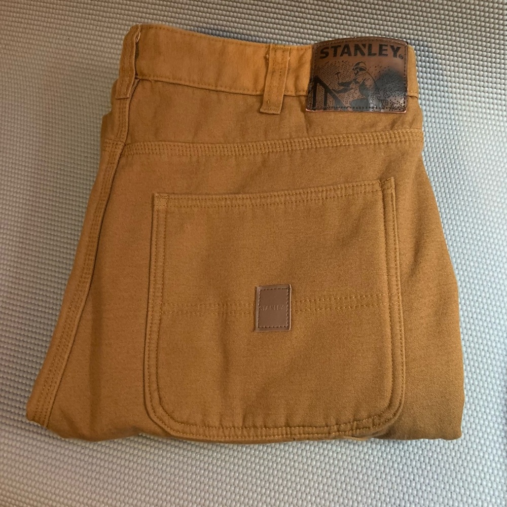 Stanley Fleece Lined Carpenter Pants Khaki Brown NWOT Size 32